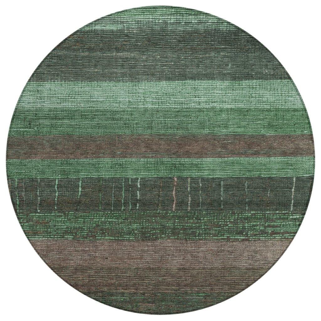 LOOMLAN Rugs Ashuryn Green Washable Indoor-Outdoor Rug