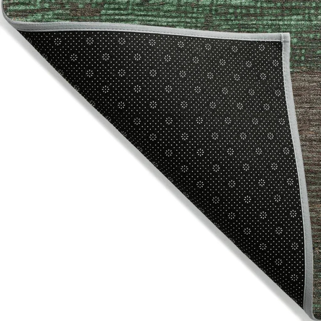 LOOMLAN Rugs Ashuryn Green Washable Indoor-Outdoor Rug