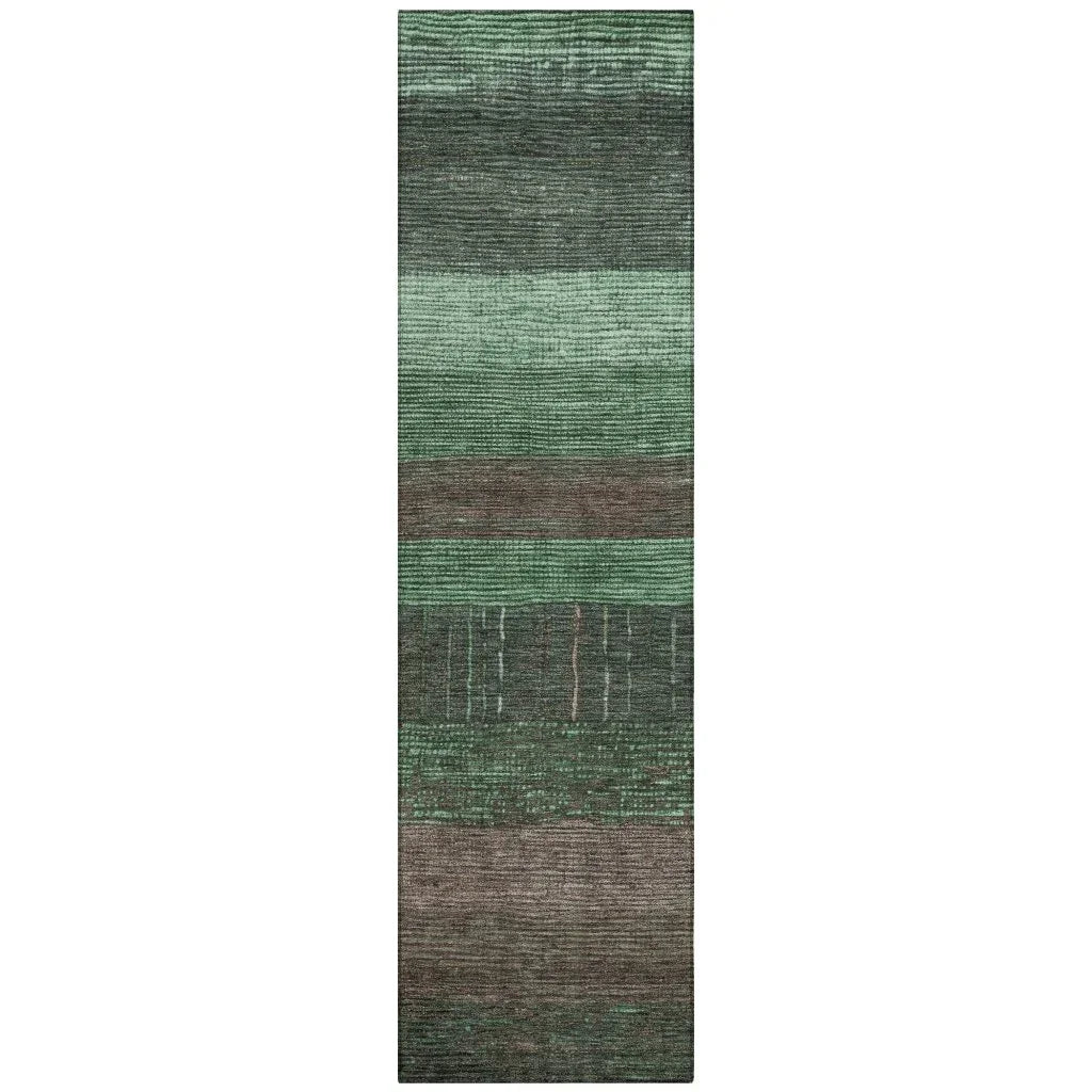 LOOMLAN Rugs Ashuryn Green Washable Indoor-Outdoor Rug