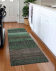 LOOMLAN Rugs Ashuryn Green Washable Indoor-Outdoor Rug