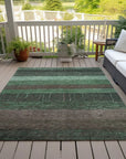 LOOMLAN Rugs Ashuryn Green Washable Indoor-Outdoor Rug