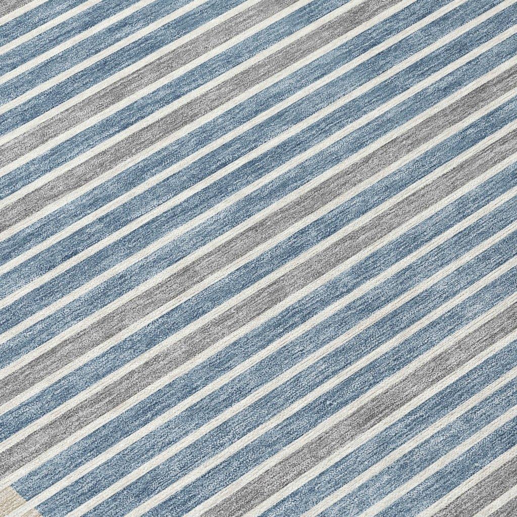 LOOMLAN Rugs Asymira Blue Washable Indoor-Outdoor Rug