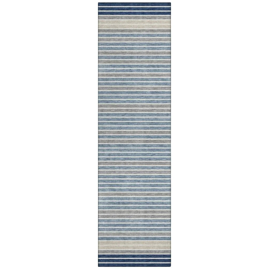 LOOMLAN Rugs Asymira Blue Washable Indoor-Outdoor Rug