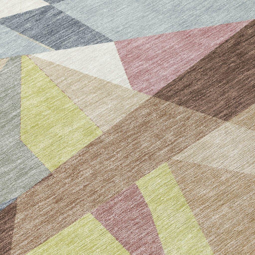 LOOMLAN Rugs Asymma Brown Washable Indoor-Outdoor Rug