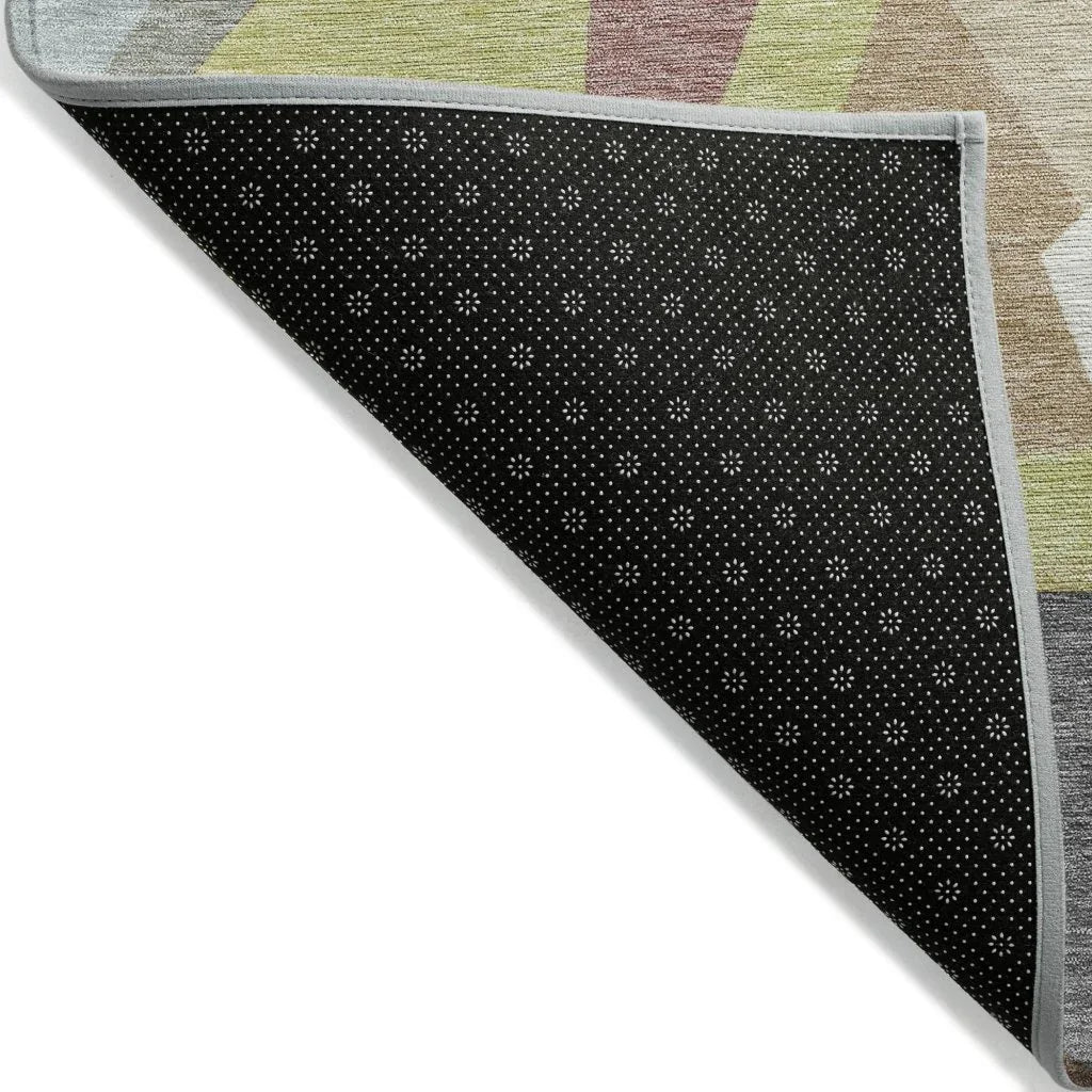 LOOMLAN Rugs Asymma Brown Washable Indoor-Outdoor Rug