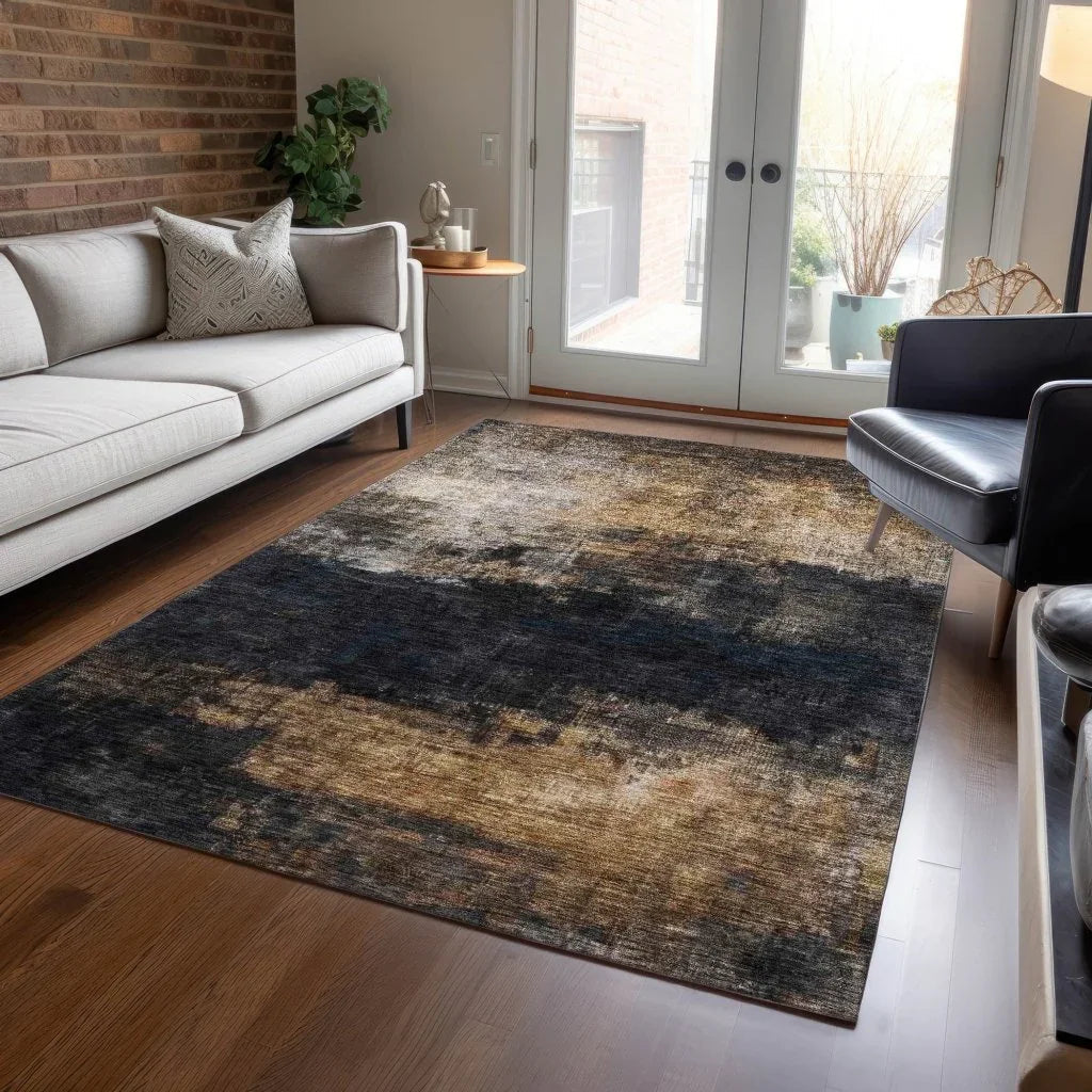 LOOMLAN Rugs Atalika Gray Washable Indoor-Outdoor Rug