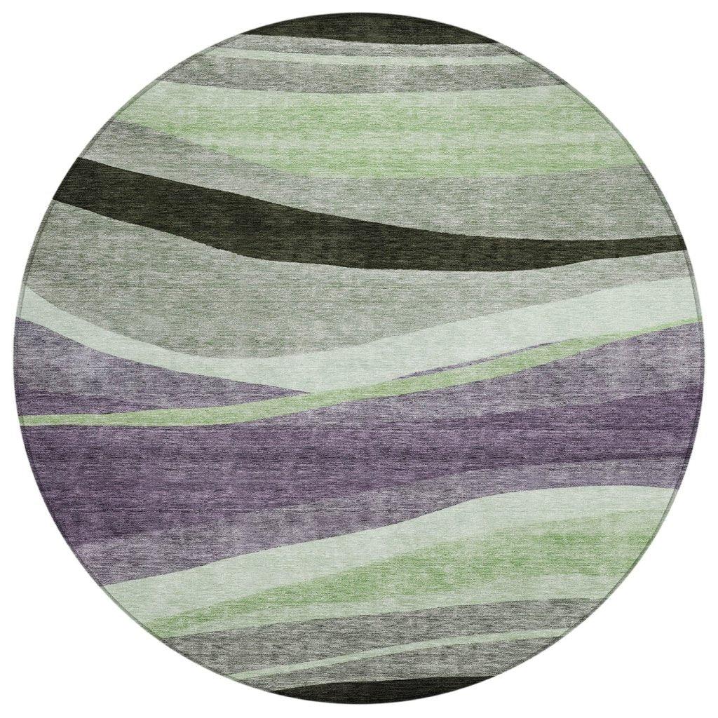 LOOMLAN Rugs Athena Purple Washable Indoor-Outdoor Rug