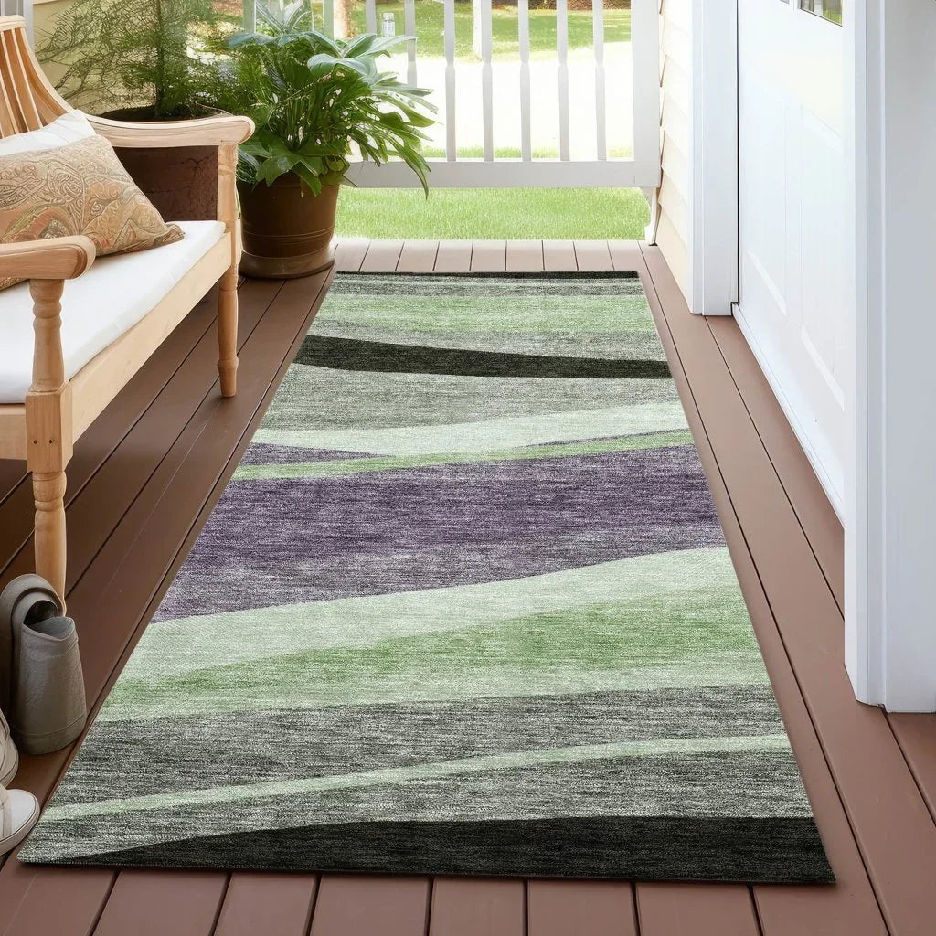 LOOMLAN Rugs Athena Purple Washable Indoor-Outdoor Rug