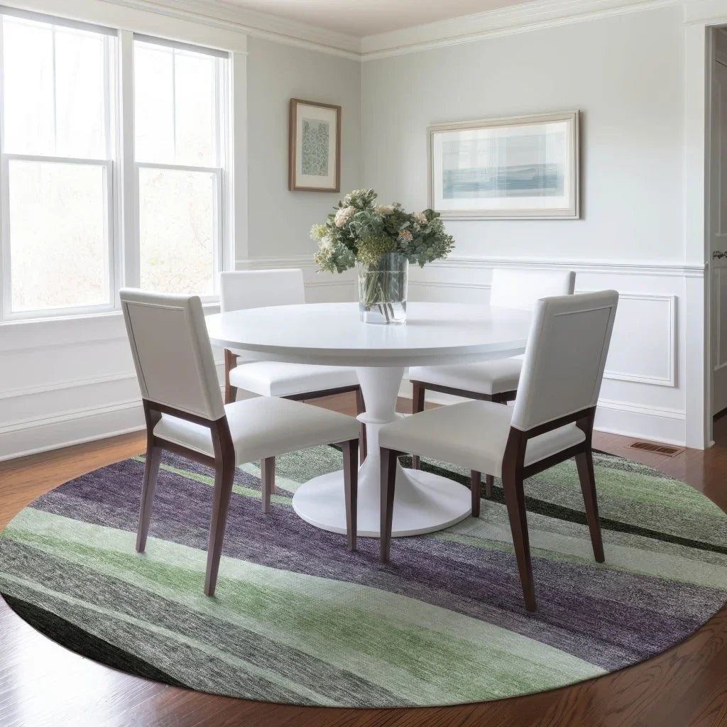 LOOMLAN Rugs Athena Purple Washable Indoor-Outdoor Rug