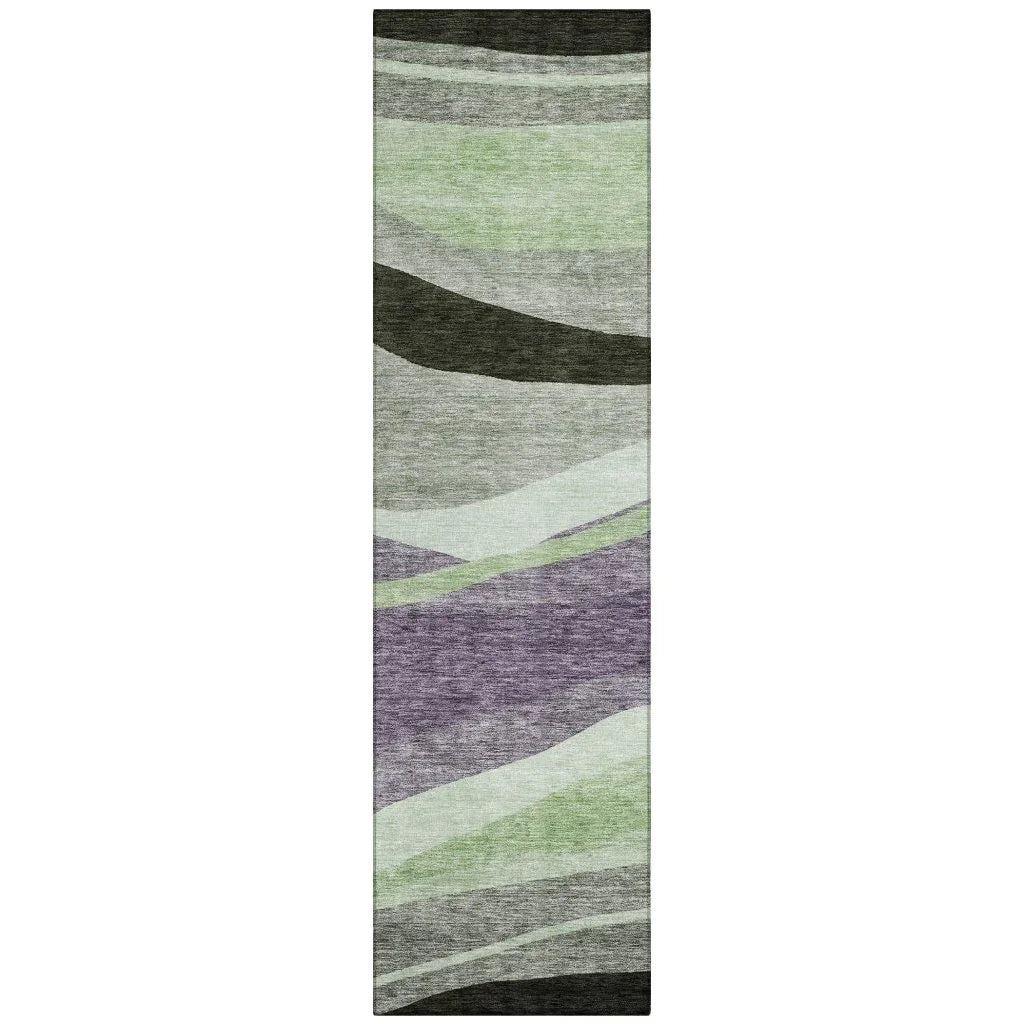LOOMLAN Rugs Athena Purple Washable Indoor-Outdoor Rug