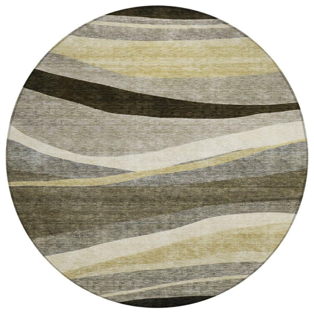 LOOMLAN Rugs Athena Taupe Washable Indoor-Outdoor Rug