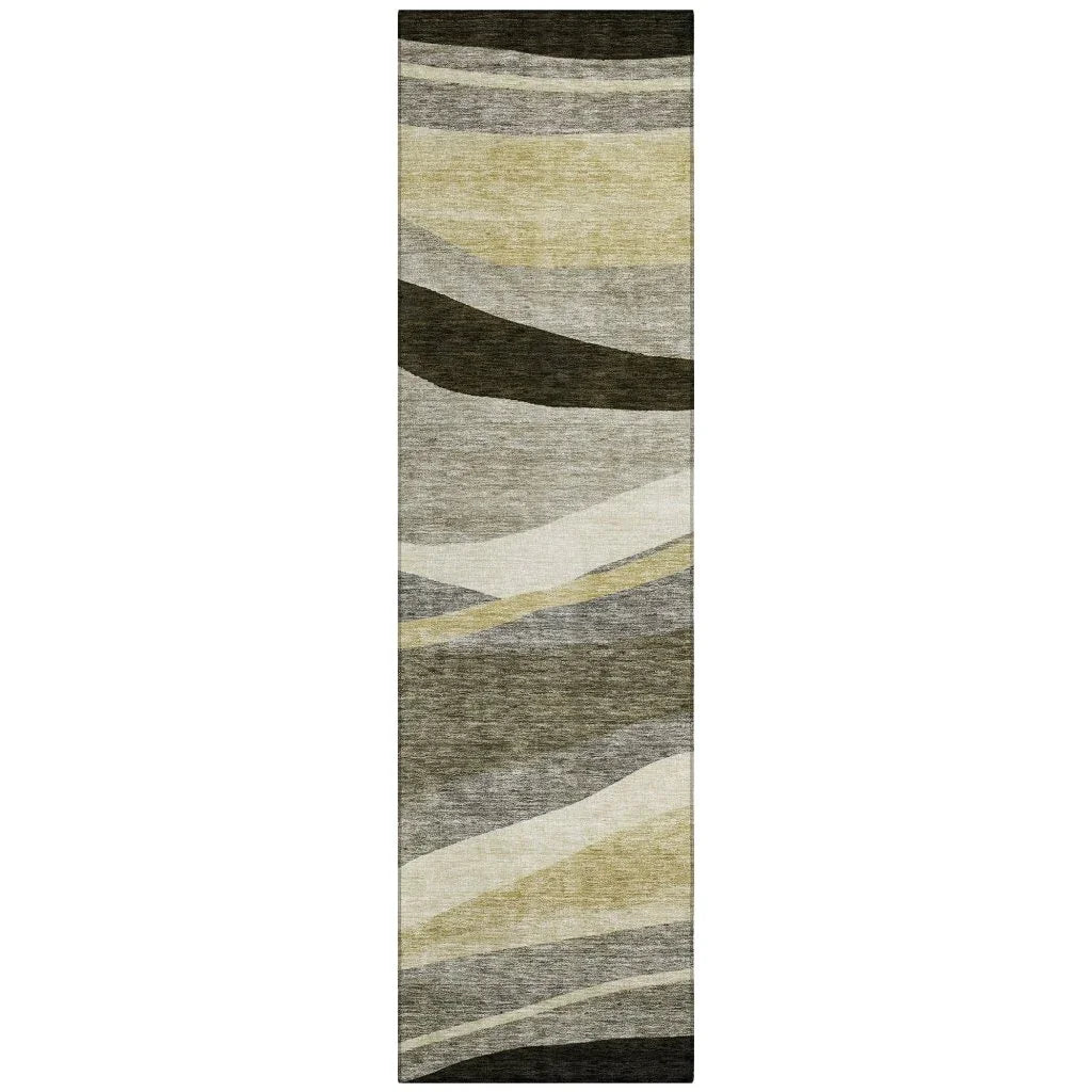 LOOMLAN Rugs Athena Taupe Washable Indoor-Outdoor Rug