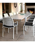 Athene White Outdoor Extendable Dining Table Set For 12 - LOOMLAN - LOOMLAN - Outdoor Dining Sets