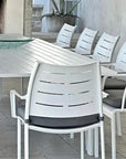 Athene White Outdoor Extendable Dining Table Set For 12 - LOOMLAN - LOOMLAN - Outdoor Dining Sets