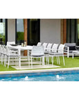 Athene White Outdoor Extendable Dining Table Set For 12 - LOOMLAN - LOOMLAN - Outdoor Dining Sets