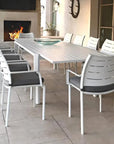 Athene White Outdoor Extendable Dining Table Set For 12 - LOOMLAN - LOOMLAN - Outdoor Dining Sets