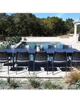 Athenes Black Outdoor Extendable Table Set With Chairs - LOOMLAN - LOOMLAN - Outdoor Dining Sets