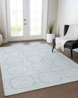 LOOMLAN Rugs Auralis Blue Washable Indoor-Outdoor Rug