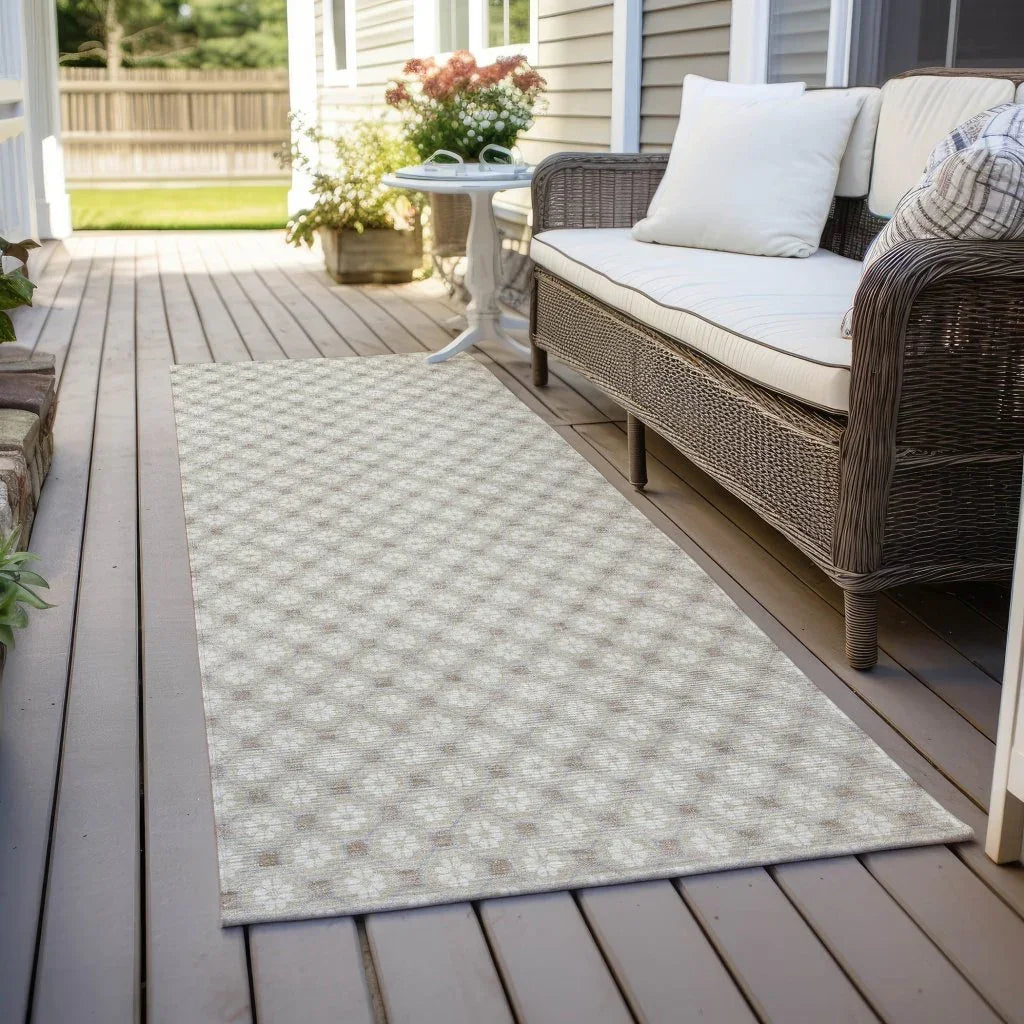 LOOMLAN Rugs Auralyn Brown Washable Indoor-Outdoor Rug