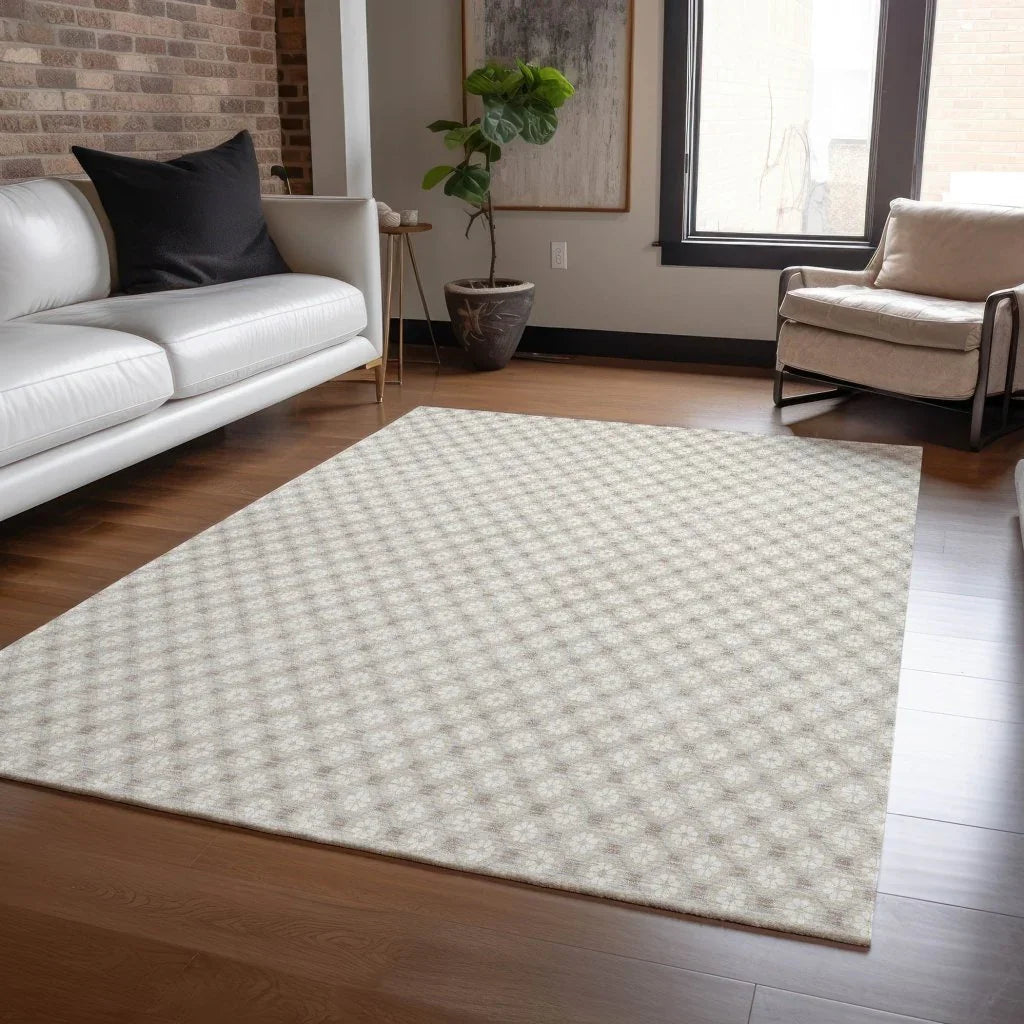 LOOMLAN Rugs Auralyn Brown Washable Indoor-Outdoor Rug