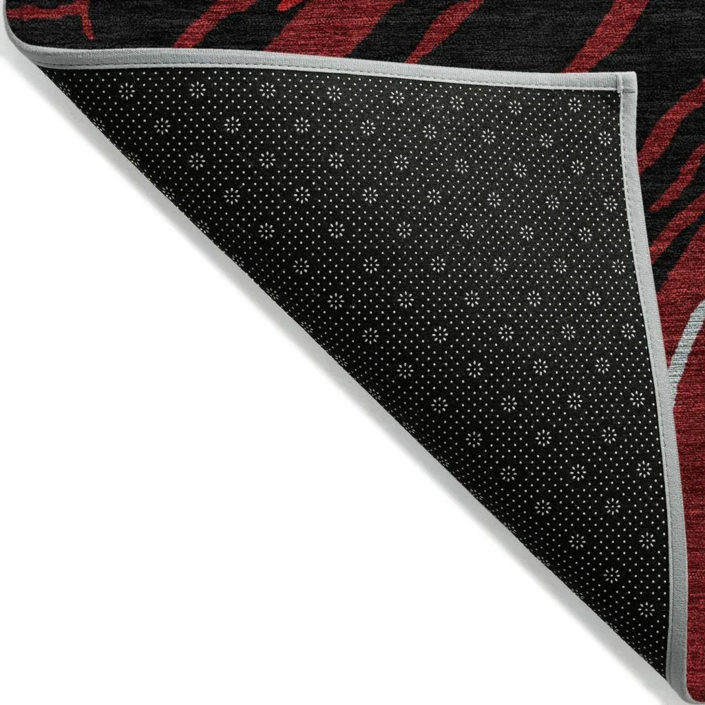 LOOMLAN Rugs Aureva Black Washable Indoor-Outdoor Rug