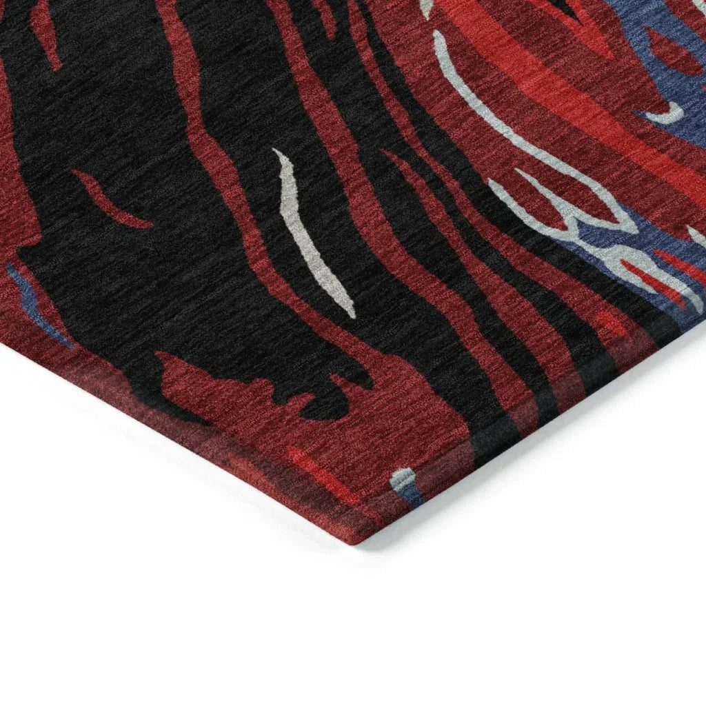 LOOMLAN Rugs Aureva Black Washable Indoor-Outdoor Rug