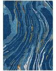 LOOMLAN Rugs Aureva Navy Washable Indoor-Outdoor Rug