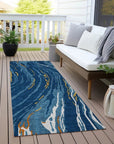 LOOMLAN Rugs Aureva Navy Washable Indoor-Outdoor Rug