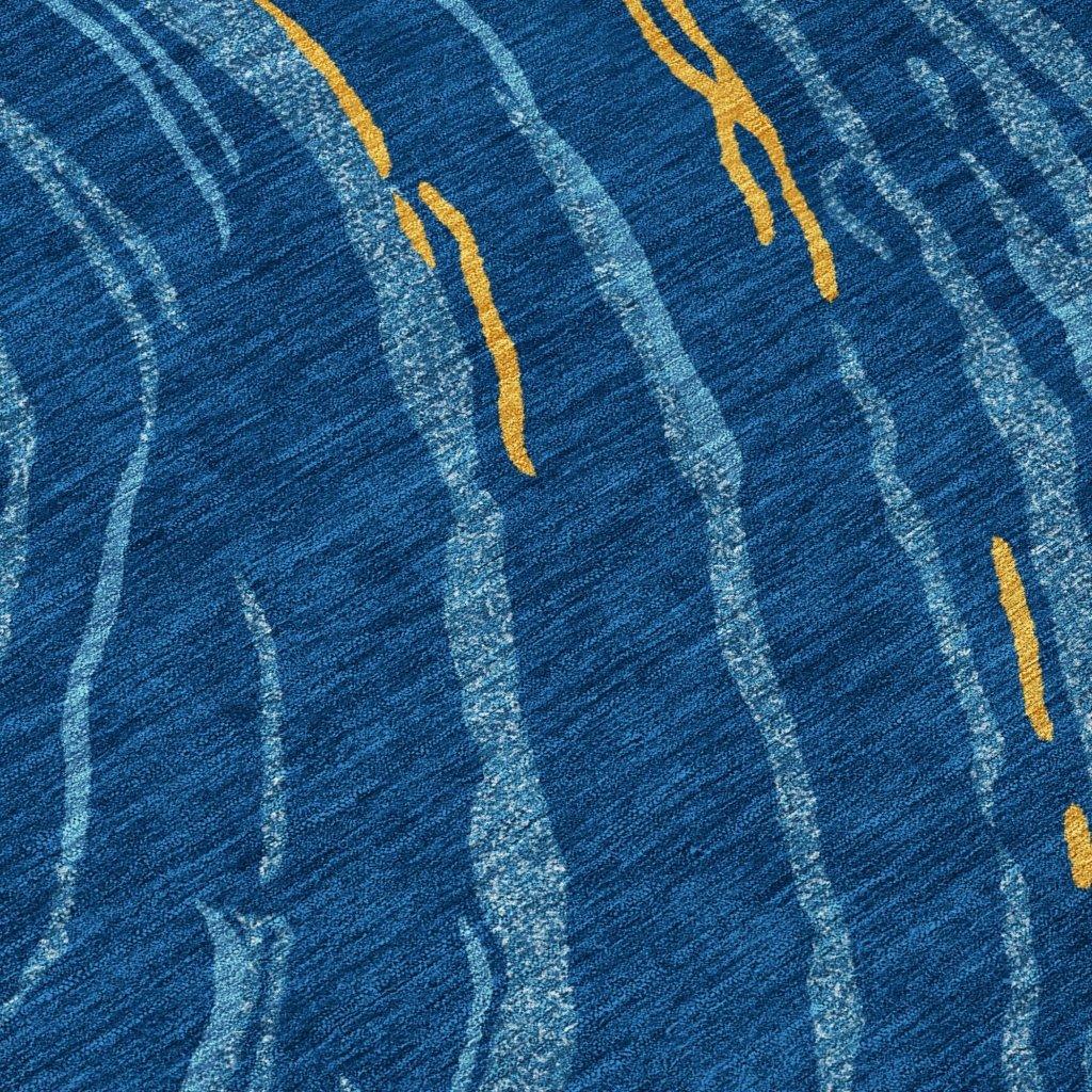 LOOMLAN Rugs Aureva Navy Washable Indoor-Outdoor Rug
