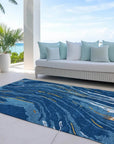 LOOMLAN Rugs Aureva Navy Washable Indoor-Outdoor Rug