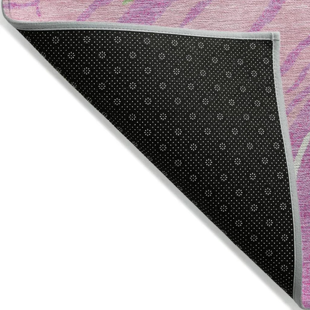 LOOMLAN Rugs Aureva Pink Washable Indoor-Outdoor Rug