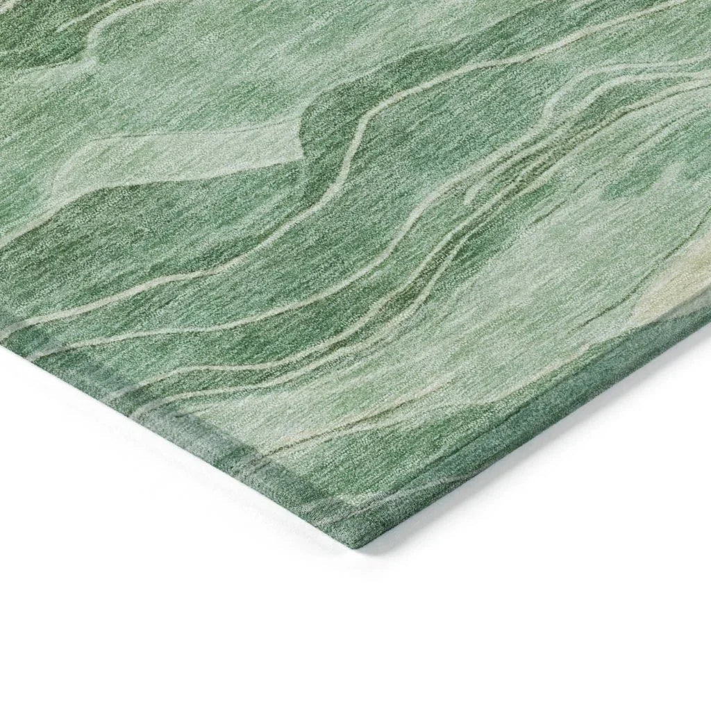 LOOMLAN Rugs Aurienne Green Washable Indoor-Outdoor Rug