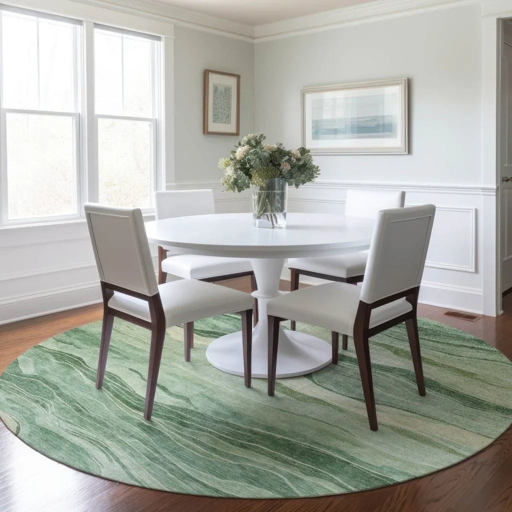 LOOMLAN Rugs Aurienne Green Washable Indoor-Outdoor Rug