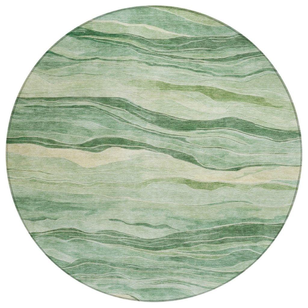 LOOMLAN Rugs Aurienne Green Washable Indoor-Outdoor Rug