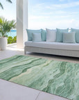 LOOMLAN Rugs Aurienne Green Washable Indoor-Outdoor Rug