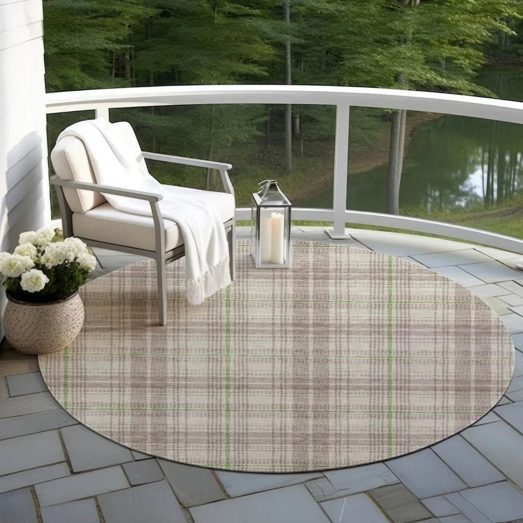 LOOMLAN Rugs Aurora Beige Washable Indoor-Outdoor Rug