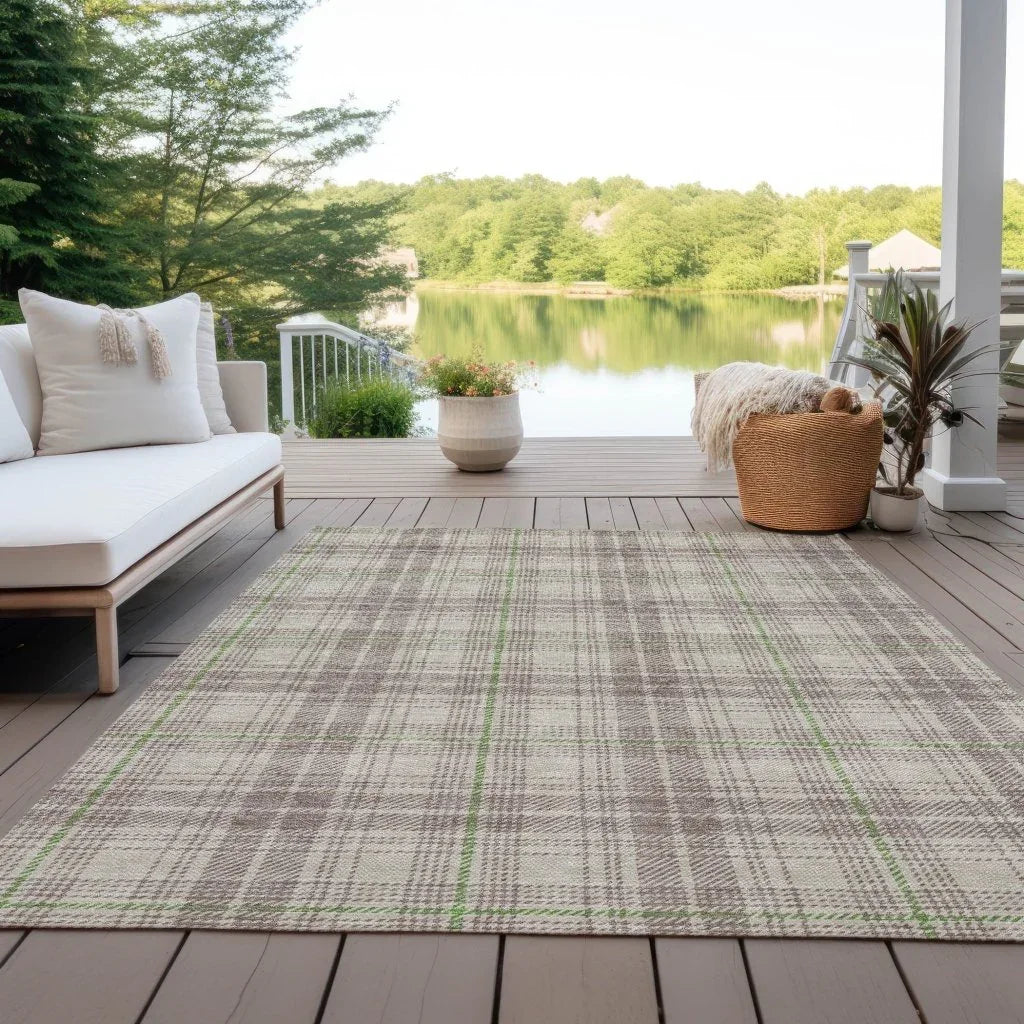 LOOMLAN Rugs Aurora Beige Washable Indoor-Outdoor Rug