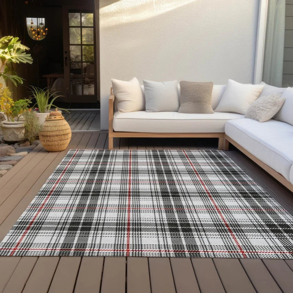 LOOMLAN Rugs Aurora Black Washable Indoor-Outdoor Rug