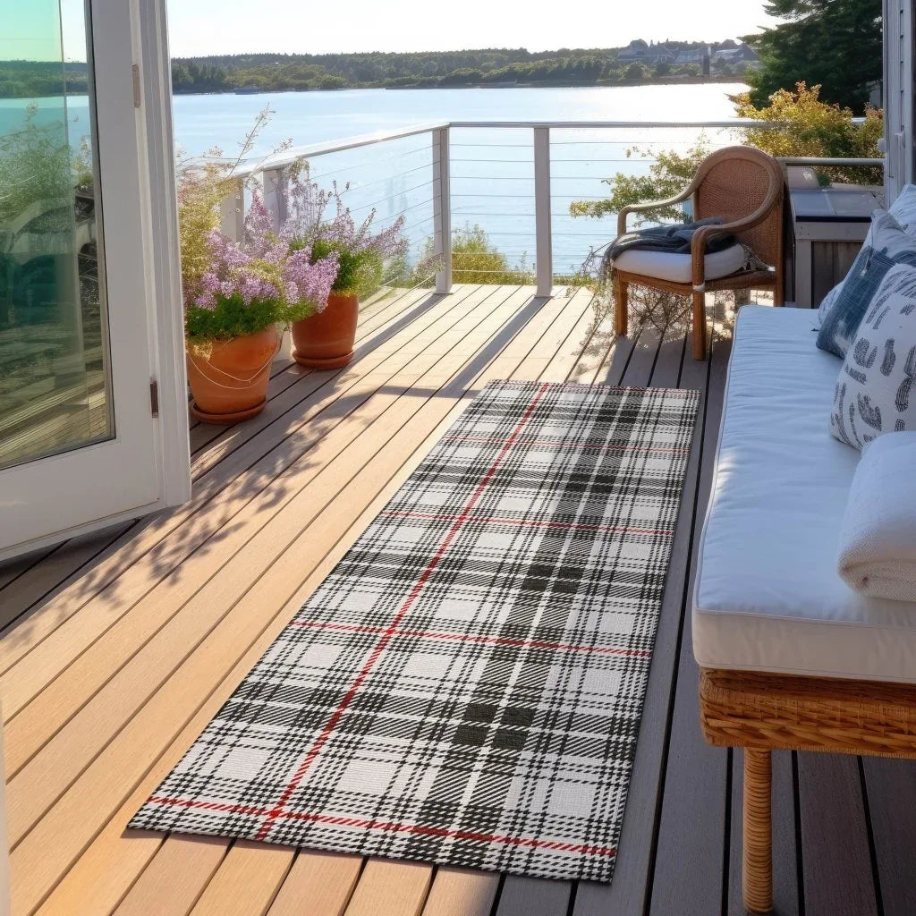 LOOMLAN Rugs Aurora Black Washable Indoor-Outdoor Rug