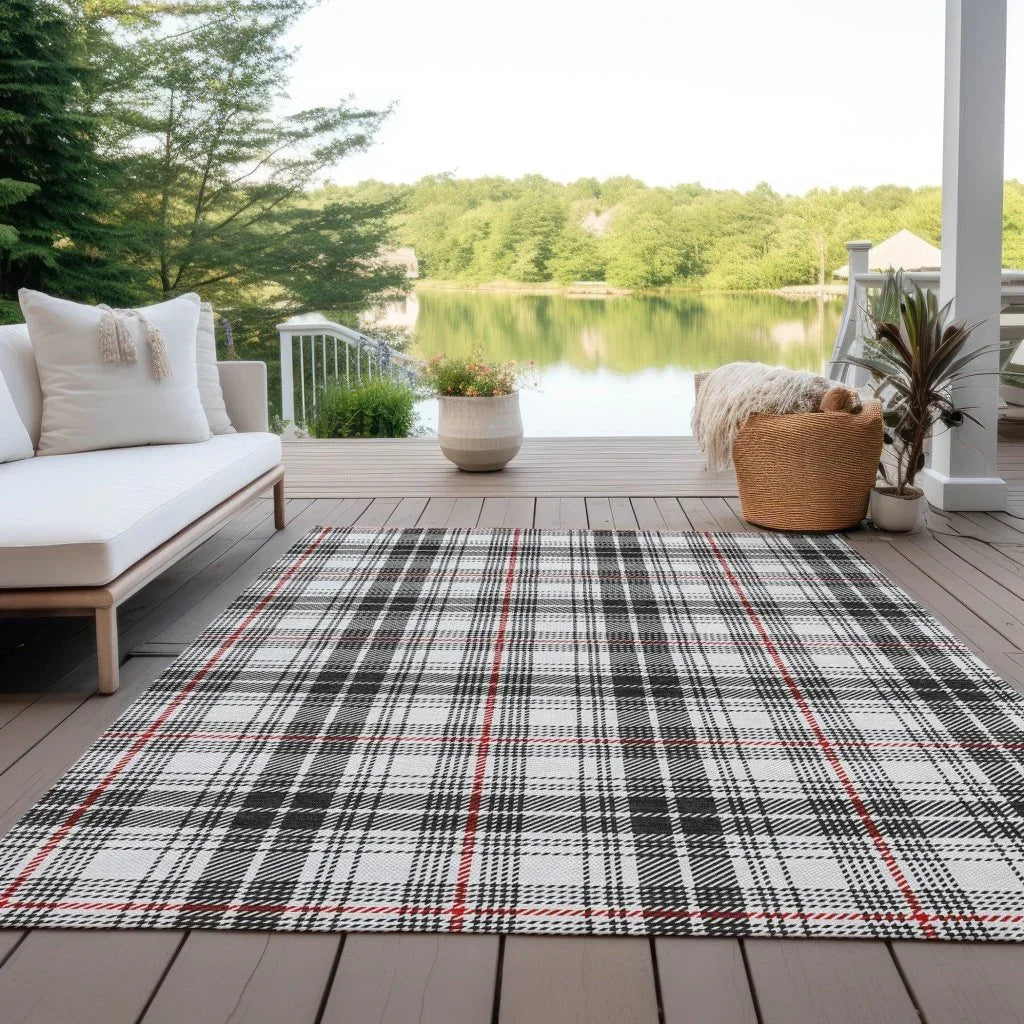 LOOMLAN Rugs Aurora Black Washable Indoor-Outdoor Rug