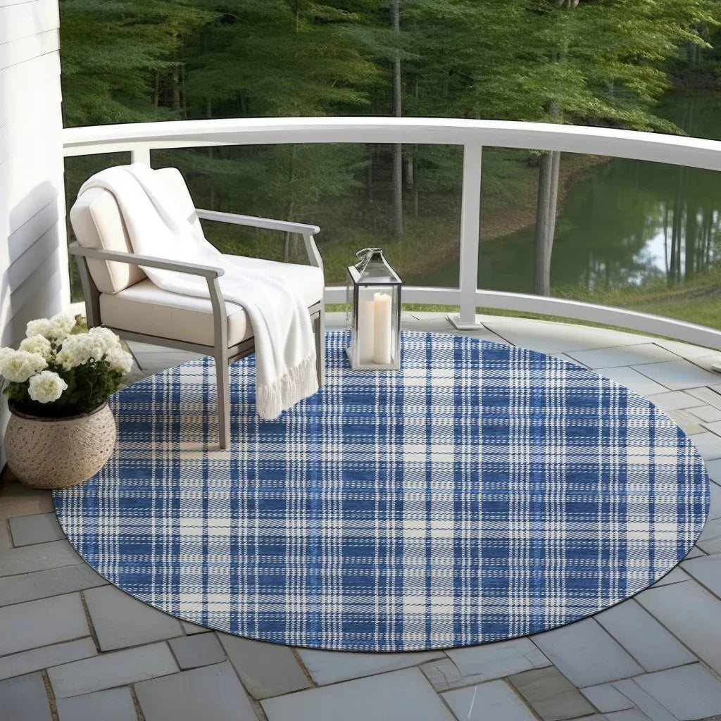 LOOMLAN Rugs Aurora Blue Washable Indoor-Outdoor Rug