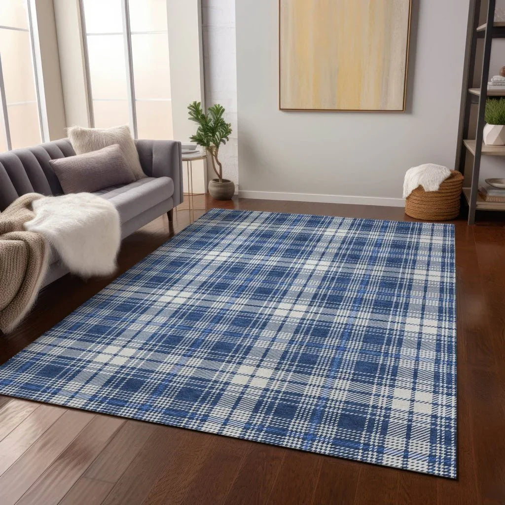 LOOMLAN Rugs Aurora Blue Washable Indoor-Outdoor Rug