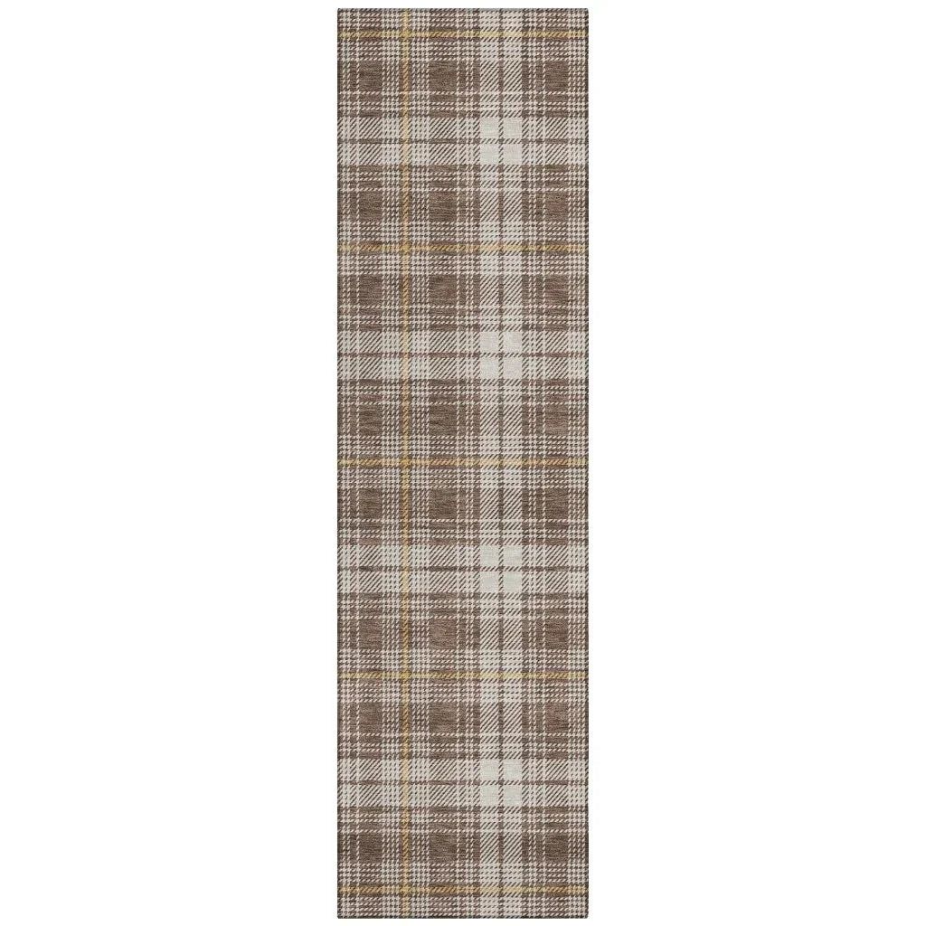 LOOMLAN Rugs Aurora Brown Washable Indoor-Outdoor Rug
