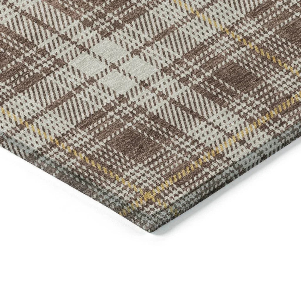 LOOMLAN Rugs Aurora Brown Washable Indoor-Outdoor Rug