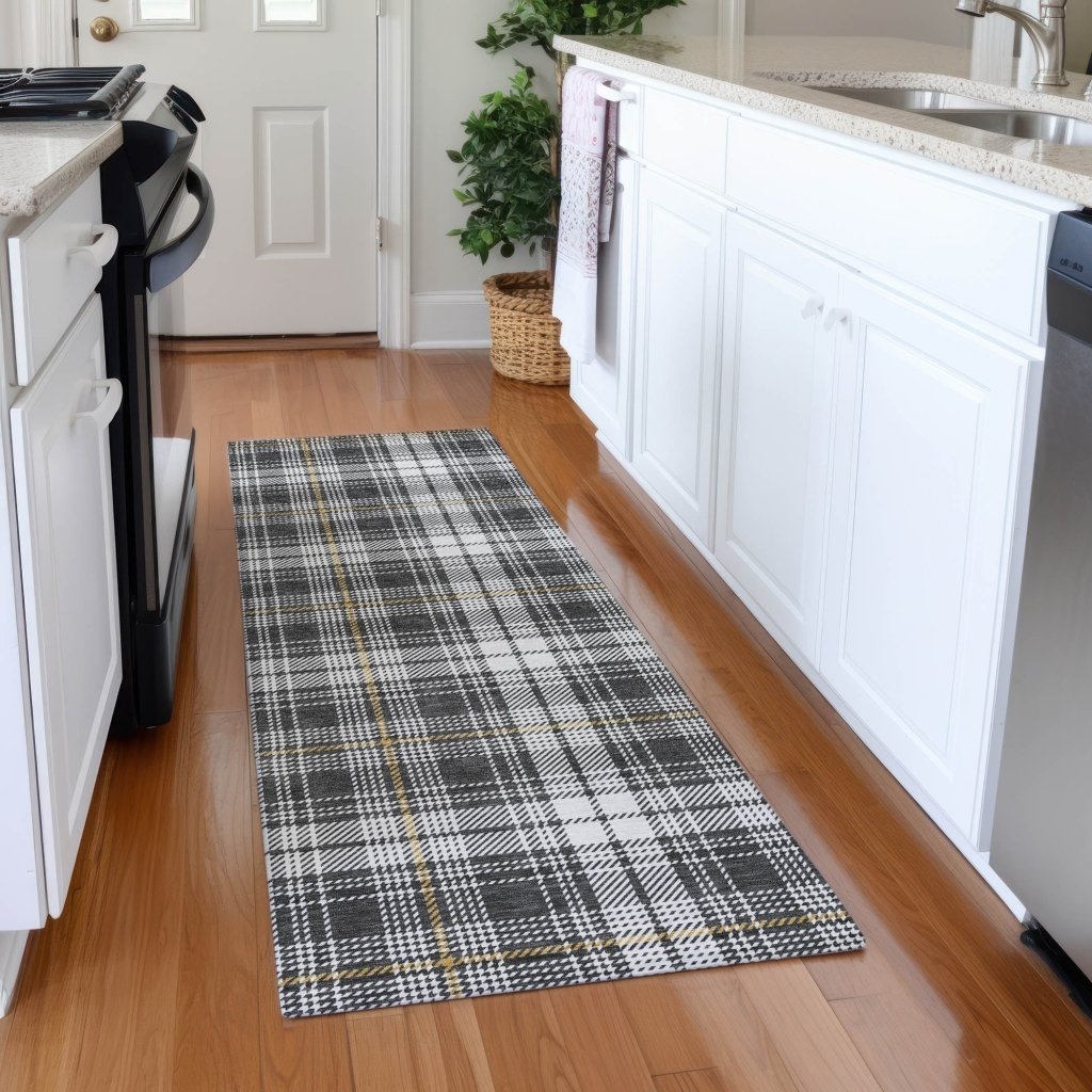 Aurora Charcoal Washable Indoor - Outdoor Rug - LOOMLAN - LOOMLAN Rugs - Outdoor Rugs