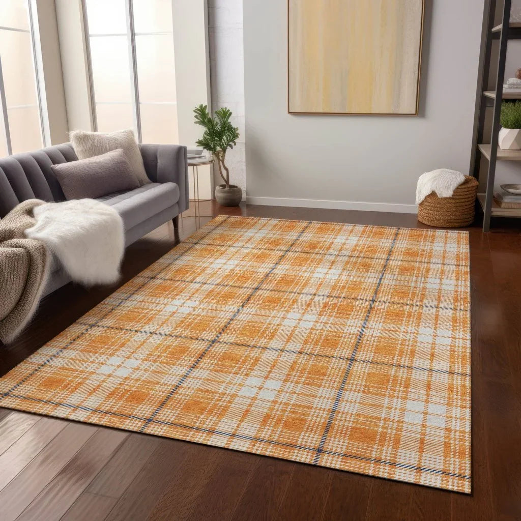 LOOMLAN Rugs Aurora Orange Washable Indoor-Outdoor Rug