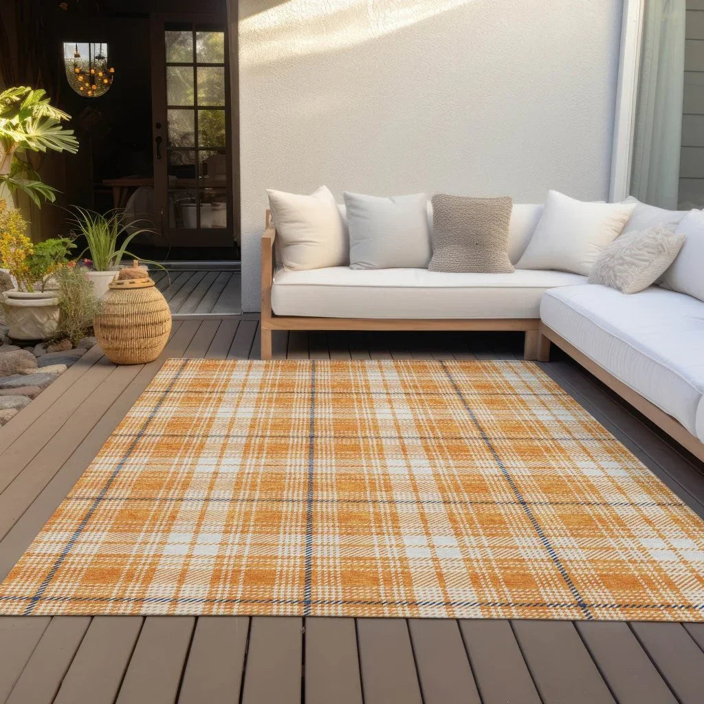 LOOMLAN Rugs Aurora Orange Washable Indoor-Outdoor Rug
