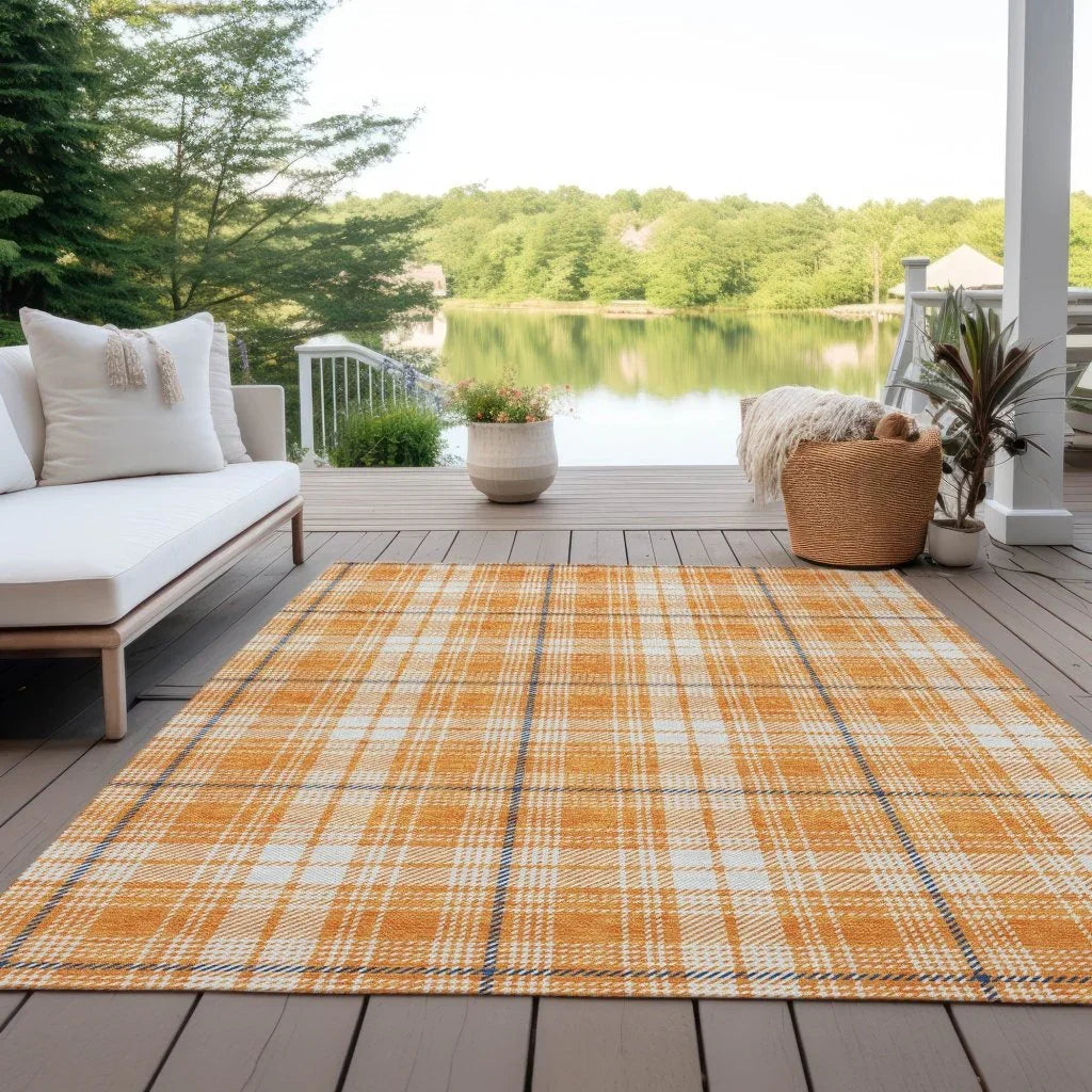LOOMLAN Rugs Aurora Orange Washable Indoor-Outdoor Rug