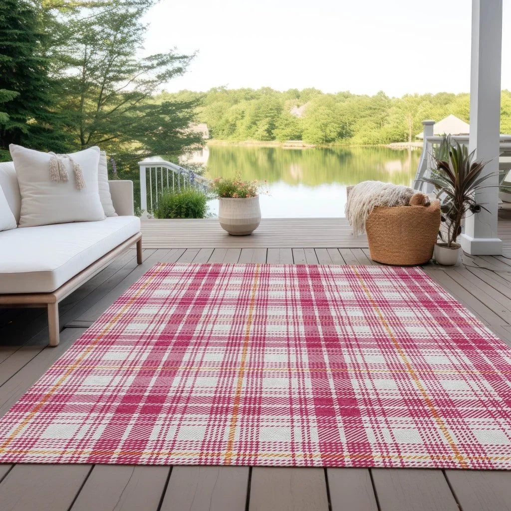 LOOMLAN Rugs Aurora Pink Washable Indoor-Outdoor Rug