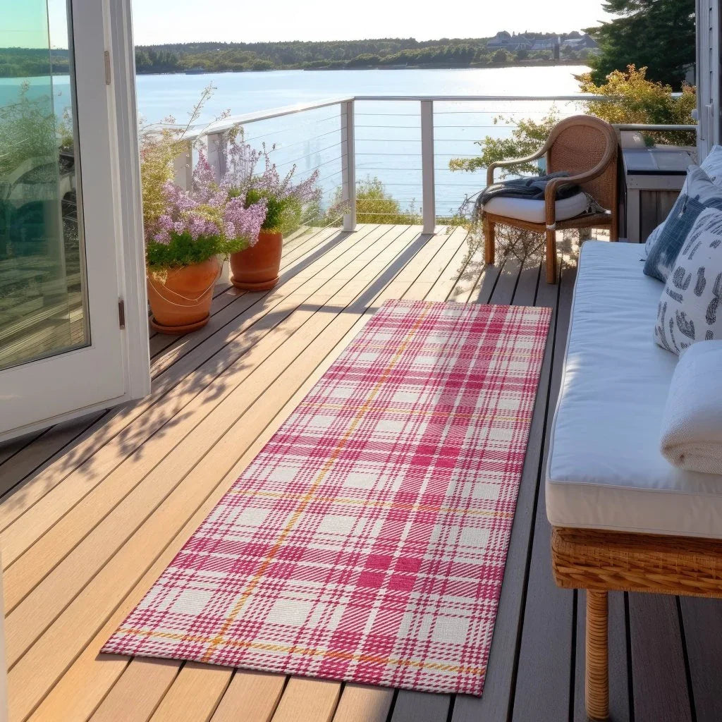 LOOMLAN Rugs Aurora Pink Washable Indoor-Outdoor Rug